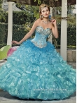 Discount Pretty Sweetheart Beading and Ruffles On Sale Quinceanera Dresses in Aqua Blue MASY039