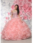 Discount New Style Pink Quinceanera Dress with Beading and Pick Ups