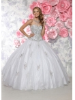 Discount New Style Tulle White Sweet Fifteen Dress with Beading and Appliques