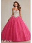 Discount Top Selling Princess Beaded Bodice Hot Pink Sweet Fifteen Dress in Tulle