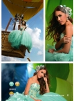 Discount Elegant Visible Boning Beaded and Ruffled Quinceanera Dress in Apple Green