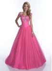 Discount High Class Off The Shoulder Cap Sleeves Tulle Ball Gown Prom Dress Beading Backless