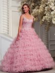 Discount Customized Floor Length Lace Up Sweet 16 Quinceanera Dress Pink for Military Ball and Sweet 16 and Quinceanera with Beading and Ruffles