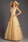 Discount Cheap V-neck Sleeveless Lace Up Quinceanera Gown Champagne Tulle
