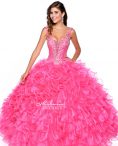 Discount Fabulous Floor Length Rose Pink Quinceanera Gown Straps Sleeveless Lace Up