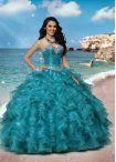 Discount Teal Sweetheart Side Zipper Beading and Ruffled Layers 15th Birthday Dress Sleeveless