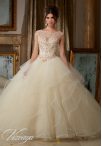 Discount Champagne Sweet 16 Quinceanera Dress Military Ball and Sweet 16 and Quinceanera with Beading and Ruffles Scoop Cap Sleeves Brush Train Lace Up