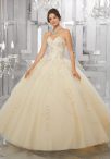 Discount Hot Selling Sleeveless Tulle Floor Length Lace Up Quinceanera Dresses in Champagne with Beading and Appliques and Ruffles