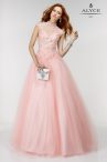 Discount Classical High-neck Cap Sleeves Lace Up Quinceanera Dresses Pink Tulle