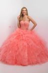 Discount Orange Sleeveless Tulle Lace Up 15 Quinceanera Dress for Military Ball and Sweet 16 and Quinceanera