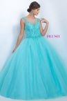 Discount Customized Scoop Sleeveless Tulle Quinceanera Gown Beading Backless