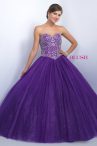 Discount Custom Design Purple Ball Gowns Sweetheart Sleeveless Tulle Floor Length Lace Up Beading Quinceanera Gowns