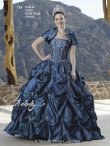 Discount Low Price Pick Ups Strapless Sleeveless Lace Up Sweet 16 Quinceanera Dress Navy Blue Taffeta