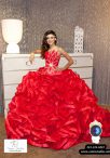Discount Sweet Strapless Sleeveless Brush Train Lace Up Quince Ball Gowns Red Organza