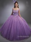 Discount Sumptuous Off the Shoulder Sleeveless Tulle Floor Length Zipper Sweet 16 Quinceanera Dress in Lavender with Beading