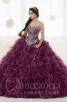Discount Chic Dark Purple 15th Birthday Dress Military Ball and Sweet 16 and Quinceanera with Beading Sweetheart Sleeveless Brush Train Lace Up