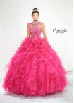 Discount Perfect Hot Pink Ball Gowns Beading and Ruffles Sweet 16 Quinceanera Dress Lace Up Organza Sleeveless Floor Length