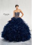 Discount Customized Floor Length Ball Gowns Sleeveless Navy Blue Quinceanera Dresses Lace Up