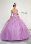 Discount Dynamic Sleeveless Beading and Appliques Lace Up Quinceanera Dress with Lilac Sweep Train