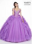Discount Lavender Ball Gowns Off The Shoulder Sleeveless Tulle Sweep Train Lace Up Beading and Ruffles Ball Gown Prom Dress