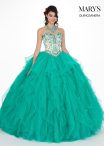 Discount Hot Selling Turquoise Quince Ball Gowns Halter Top Sleeveless Sweep Train Lace Up