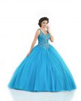 Discount Latest Beading Quinceanera Gown Baby Blue Lace Up Sleeveless Floor Length