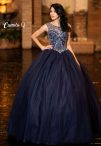 Discount Navy Blue Ball Gowns Scoop Sleeveless Tulle Floor Length Lace Up Beading Quinceanera Gowns