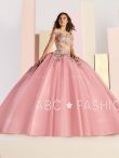 Discount Long Sleeves Beading and Appliques Lace Up Quinceanera Dress with Pink Sweep Train