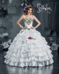 Discount Super White Sleeveless Embroidery and Ruffled Layers Floor Length Quinceanera Gowns